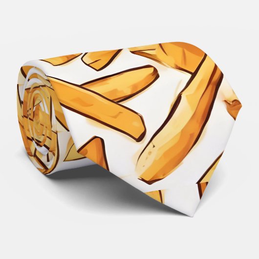 White French Fries Neck Tie Krawatte (Gerollt)