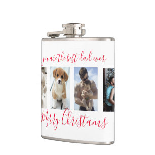 White FroChristmas Best Vater Ever Foto Flachmann