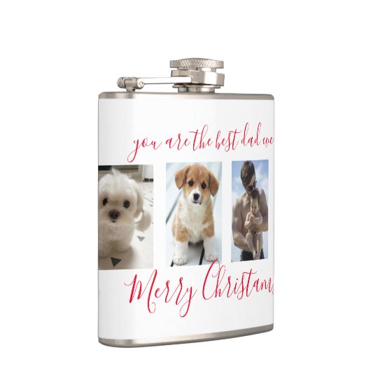 White FroChristmas Best Vater Ever Foto Flachmann (Rechts)