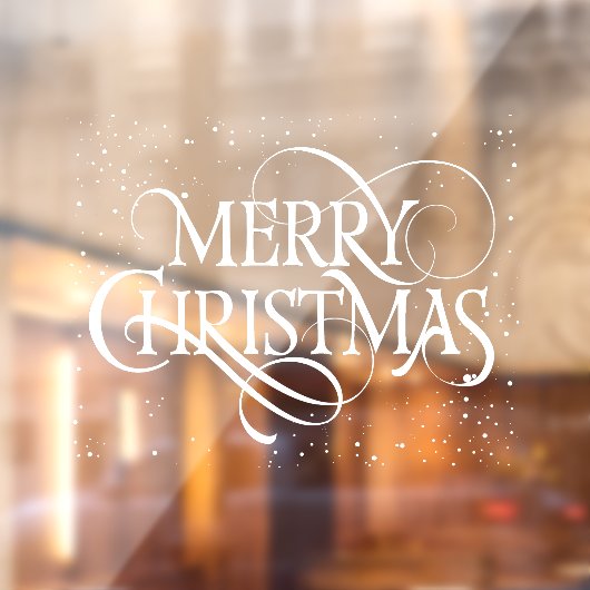 White Frohe Weihnachten Fensteraufkleber (Blatt 2)