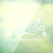 White Frohe Weihnachten handgeschriebenen Text Sch Fensteraufkleber (Blatt 3)