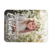 White Frohe Weihnachts-Foto Magnet (Horizontal)