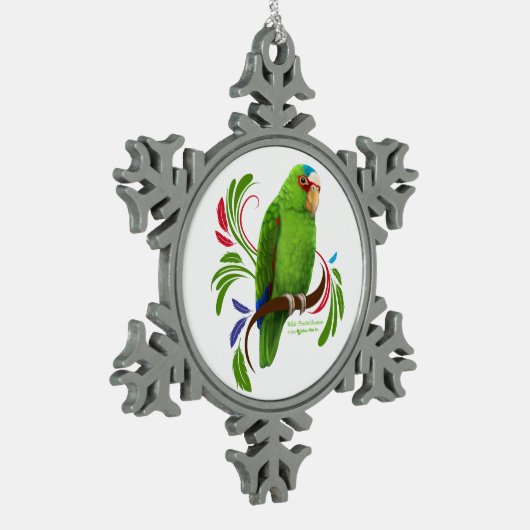 White Frontend Amazon Schneeflocken Zinn-Ornament (Links)