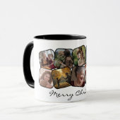 White Frory Christmas 10 Foto Collage Tasse (Vorderseite Links)