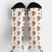 White Funny Fireman Chili Muster personalisierbar Socken (Oben)