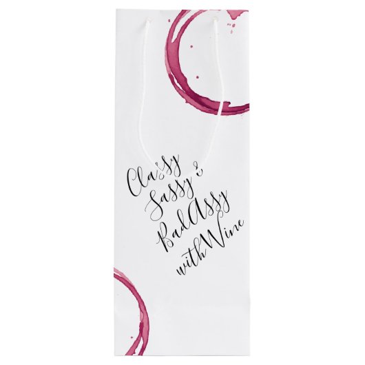White Funny Wine Puns Weine Taschen Geschenk Geschenktüte Für Weinflaschen (Rückseite)