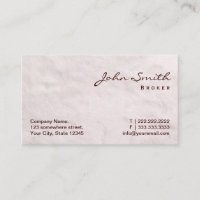 White Fur Real Anwesen Broker Business Card