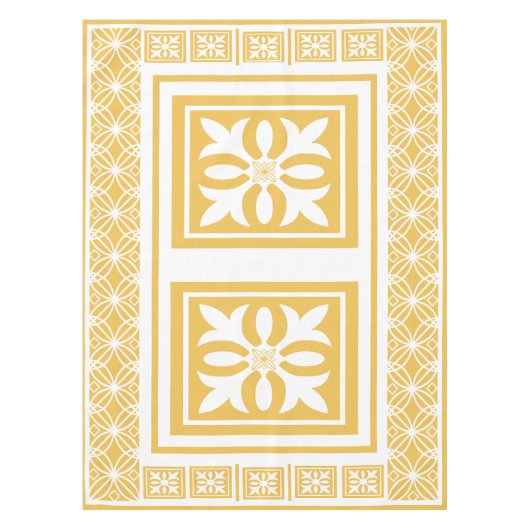 White Garden Trellis Pattern Tischdecke (Vorderseite)