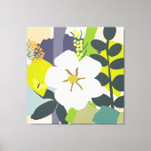 White Gardenia Abstrakt Florals Farbblock Moderner Leinwanddruck (Vorderseite)