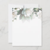 White Gardenia Blume Elegante Blumenhochzeit RSVP Einladung (Rückseite)