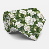 White Gardenia Floral personalisiert Krawatte (Gerollt)