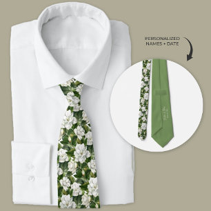 White Gardenia Floral personalisiert Krawatte