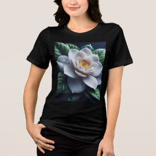 White Gardenia Floral Tri-Blend Shirt