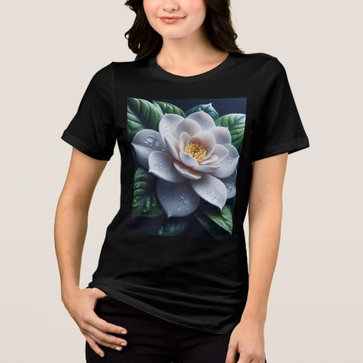 White Gardenia Floral Tri-Blend Shirt (Vorderseite)