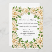 White Gardenia Floral Wedding Einladung (Vorne/Hinten)