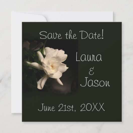 White Gardenia "Save the Date" Square Card Save The Date (Vorderseite)