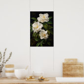 White Gardenias Blume Art Print Poster (Küche)