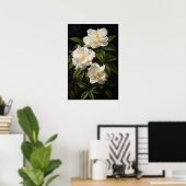 White Gardenias Blume Art Print Poster (Heimbüro)