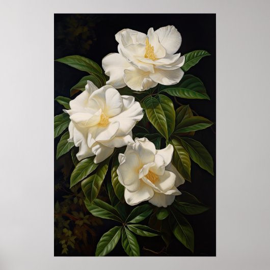 White Gardenias Blume Art Print Poster (Vorne)