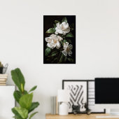 White Gardenias Blume Art Print Poster (Heimbüro)