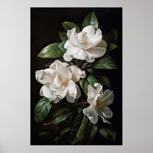 White Gardenias Blume Art Print Poster