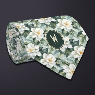 White Gardenias Floral Krawatte
