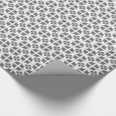 White Geometric Floral on Gray Geschenkpapier (Ecke)