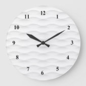 White Geometric Shadowed Background Große Wanduhr (Vorderseite)
