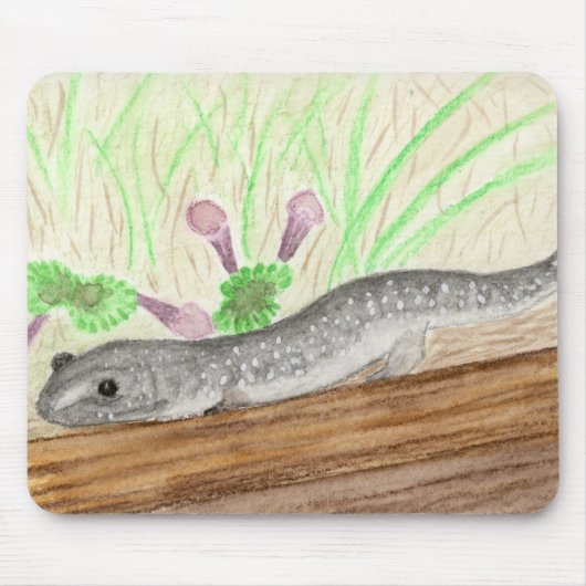 White Gepunktet Gray Salamander Mousepad (Vorne)