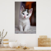 White Gepunktet Kitty Poster (Küche)