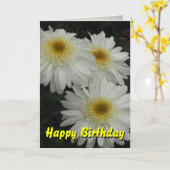 White Gerber Daisy Happy Birthday Karte (Gelbe Blume)