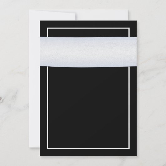 White Gerbera Black Background Wedding Einladung (Rückseite)