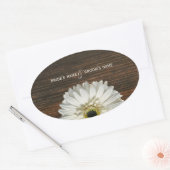 White Gerbera Daisy & Barnwood Wedding Sticker (Umschlag)