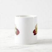 White Gerbera Daisy mit Rosenknospe Kaffeetasse (Mittel)