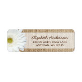 White Gerbera Daisy Rustic Burlap-Adresse (Vorne)