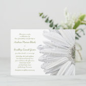 White Gerbera Daisy Wedding Einladung (Stehend Vorderseite)