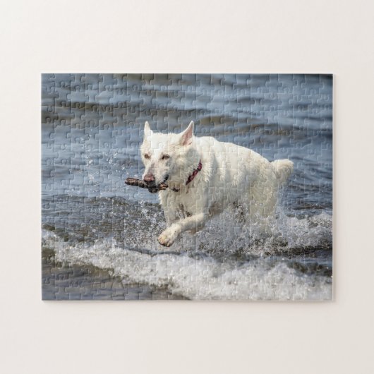 White German Shepard am George Lake Puzzle (Horizontal)