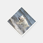 White German Shepard am George Lake Serviette (Ecke)