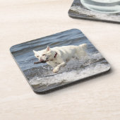 White German Shepard am George Lake Untersetzer (Linke Seite)