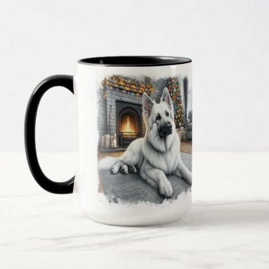 White German Shepard Christmas Tassen Cup (Links)