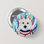 White German Shepherd Button (Vorne & Hinten)
