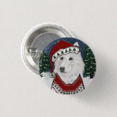 White German Shepherd Button (Vorne & Hinten)