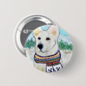 White German Shepherd Button (Vorne & Hinten)