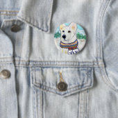 White German Shepherd Button (Beispiel)