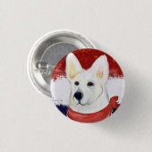 White German Shepherd Button (Vorne & Hinten)