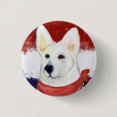 White German Shepherd Button (Vorderseite)