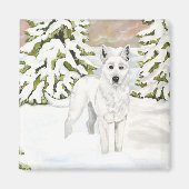 White German Shepherd Dog Magnet (Vorne)