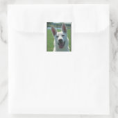 White German Shepherd Dog Quadratischer Aufkleber (Tasche)
