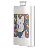 White German Shepherd Flachmann (Links)