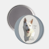 White German Shepherd Geschenke Magnet (Vorderseite/Rückseite)